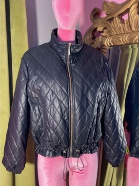 Marc New York Quilted Black Bomber Jacket